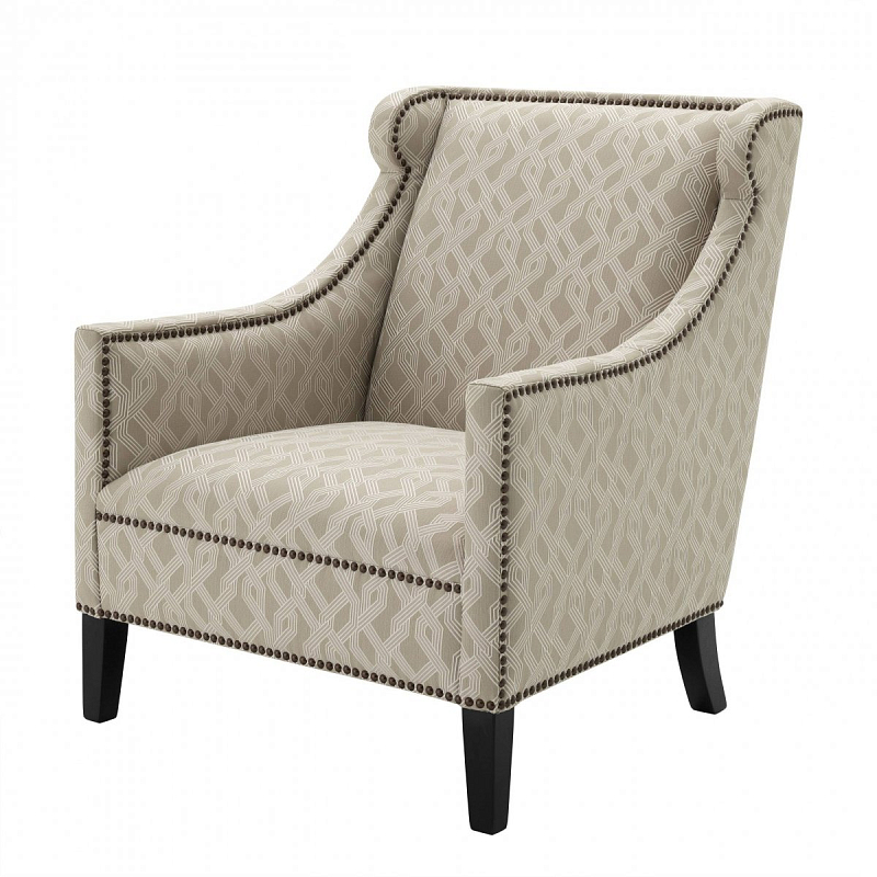 Кресло Eichholtz Chair Jenner Grey Бежево-серый Черный Кресло Eichholtz Chair Jenner Grey Бежево-серый Черный в Липецке | Loft Concept