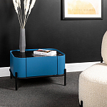 Тумба прикроватная чёрно-голубая с  ящиком Blue Cabinet варинант исполнения - 5 | Loft Concept в Липецке