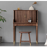 Туалетный стол деревянный с ящиком и зеркалом Moon Walnut Furniture варинант исполнения - 3 | Loft Concept в Липецке