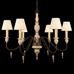 Люстра на металлическом основании с 6-ю белыми тканевыми абажурами Terrain варинант исполнения - 6 | Loft Concept в Липецке