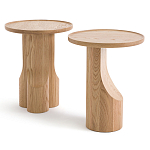 Приставной столик из массива дерева Walnut Triple варинант исполнения - 11 | Loft Concept в Липецке