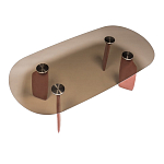 Обеденный стол со стеклянной столешницей и розовыми ножками с тканевой обивкой Wrigley варинант исполнения - 1 | Loft Concept в Липецке