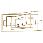 Люстра золотая из пересекающихся прямоугольных элементов Thin Intersecting Rectangles варинант исполнения - 2 | Loft Concept в Липецке