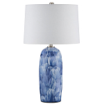 Настольная лампа керамическая с бело-синими мазками Painterly Strokes варинант исполнения - 3 | Loft Concept в Липецке