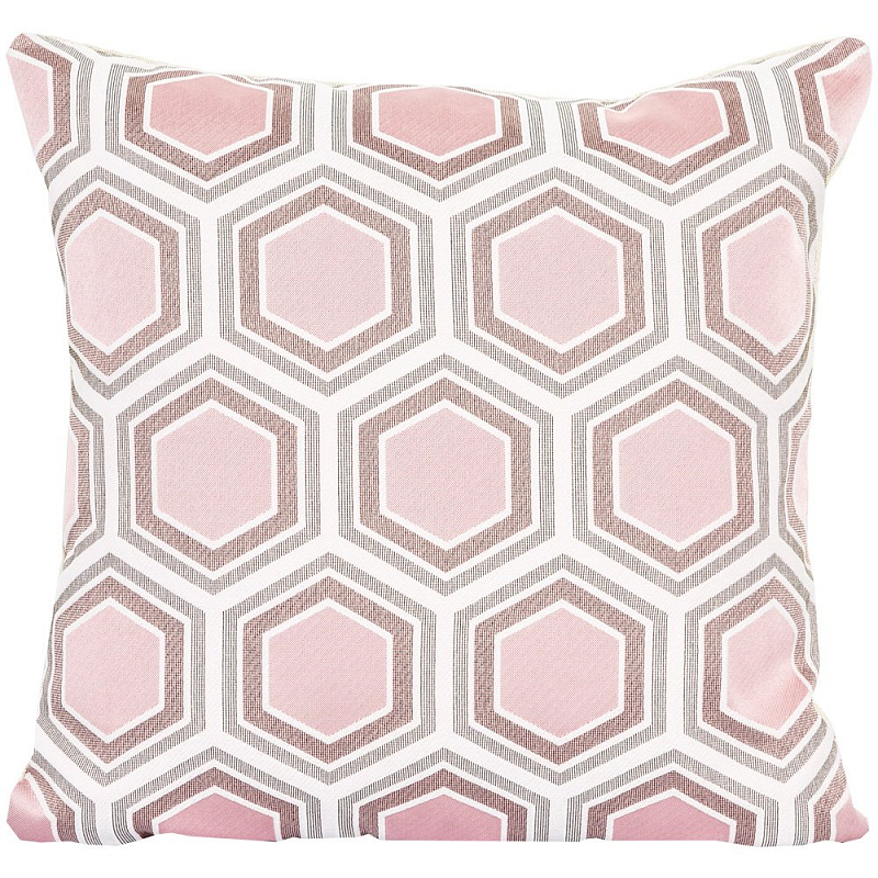 Подушка Hexagon Pink Geometry Белый Розовый пастельный Подушка Hexagon Pink Geometry Белый Розовый пастельный в Липецке | Loft Concept