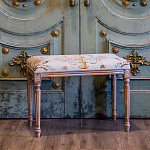 Банкетка из массива бука светло-зеленая с растительным орнаментом Raffael Angel Floral Banquette варинант исполнения - 5 | Loft Concept в Липецке