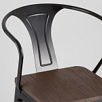 Черный глянцевый стул с сиденьем из натурального дерева TOLIX варинант исполнения - 6 | Loft Concept в Липецке