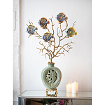 Ваза зеленая с бронзовыми ветвями и фарфоровыми рыбками Eden Garden варинант исполнения - 4 | Loft Concept в Липецке