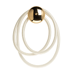 Бра с круглым золотистым основанием и белыми изогнутыми световыми линиями Luke Lampco Tracer Lamp варинант исполнения - 1 | Loft Concept в Липецке