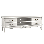 ТВ-тумба белая из массива бука с 4-мя ящиками и 2-мя полками White Provence варинант исполнения - 1 | Loft Concept в Липецке