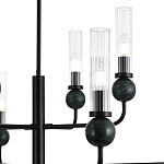 Люстра с 8-ю плафонами в форме стеклянных трубок и мраморных декоративных элементов Montreal варинант исполнения - 5 | Loft Concept в Липецке