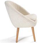 Кресло на деревянных ножках с обивкой из ткани букле Aldo Boucle Armchair варинант исполнения - 3 | Loft Concept в Липецке