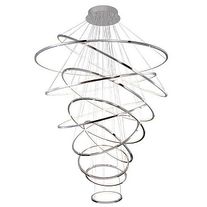 Люстра Композиция из 11 колец Ring Horizontal Chandelier Chrome