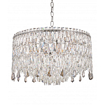 Люстра круглая с хрустальными подвесками на серебряном каркасе Roul Crystal Light варинант исполнения - 5 | Loft Concept в Липецке