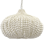 Люстра декорированная белыми деревянными бусинами White Wooden Beads Chandelier варинант исполнения - 1 | Loft Concept в Липецке