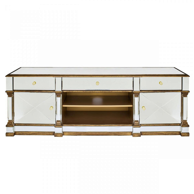 Комод зеркальный Mirrored Wide Commode Золотой Комод зеркальный Mirrored Wide Commode Золотой в Липецке | Loft Concept