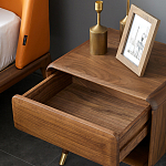 Прикроватная деревянная тумба с ящиком и нишей для хранения Moon Walnut Furniture варинант исполнения - 2 | Loft Concept в Липецке