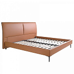 Кровать двуспальная коричневая из экокожи Modern Look варинант исполнения - 2 | Loft Concept в Липецке