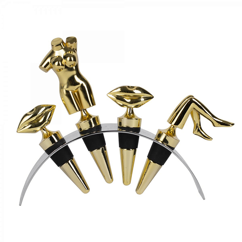 Набор пробок для бутылок ACOLYTE WINE STOPPER Латунь в Липецке | Loft Concept 