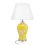 Настольная лампа желтая с изображением белых птиц Flight Among Acacia варинант исполнения - 1 | Loft Concept в Липецке