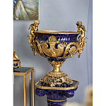 Чаша темно-синего цвета с фигурками ангелов и рельефным декором Eden Garden porcelain and bronze варинант исполнения - 6 | Loft Concept в Липецке