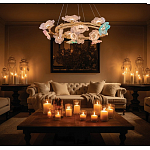 Люстра круглая на золотом каркасе с цветочным декором Miscellaneous herbs варинант исполнения - 7 | Loft Concept в Липецке