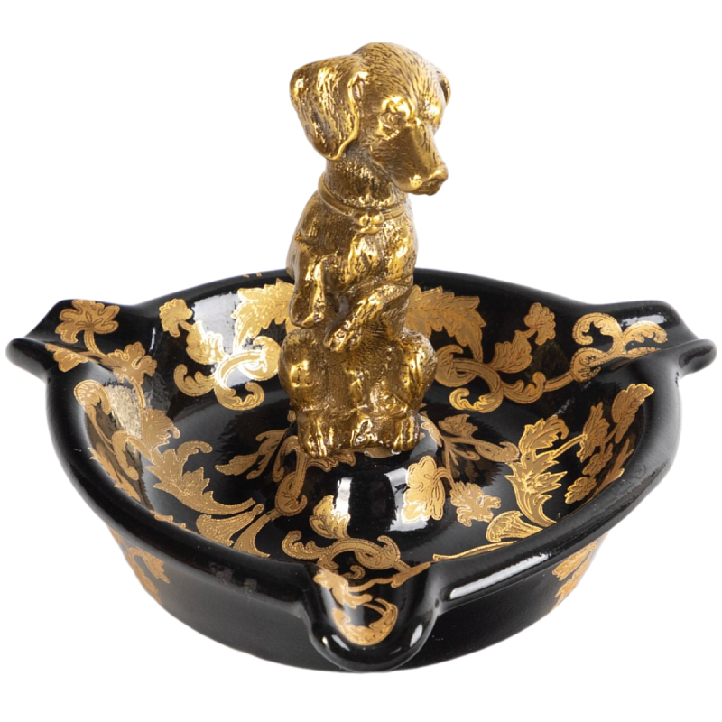 Пепельница фарфоровая Gold Dog Бронза Черный Пепельница фарфоровая Gold Dog Бронза Черный в Липецке | Loft Concept