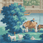 Обои ручная роспись Monuments of Paris Jacquemart on scenic paper варинант исполнения - 2 | Loft Concept в Липецке