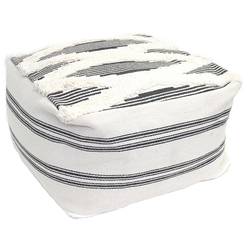 Пуф Black and White Stripe Черный Белый Пуф Black and White Stripe Черный Белый в Липецке | Loft Concept