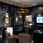 Обои ручная роспись в стиле Арт-деко Symphony Colourway SC-104 on Kyanite silk dupion варинант исполнения - 2 | Loft Concept в Липецке