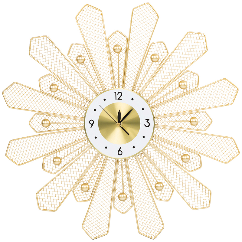 Часы настенные из металла в виде солнца с белым циферблатом Mirror Tower Clock Золотой Черный Белый Часы настенные из металла в виде солнца с белым циферблатом Mirror Tower Clock Золотой Черный Белый в Липецке | Loft Concept