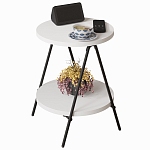 Стол приставной с 2-мя круглыми белыми столешницами ESSEL SIDE TABLE WHITE варинант исполнения - 1 | Loft Concept в Липецке