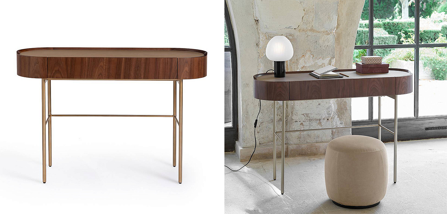 Стол-консоль Walnut and Leather Стол-консоль Walnut and Leather - Loft-Concept в Липецке