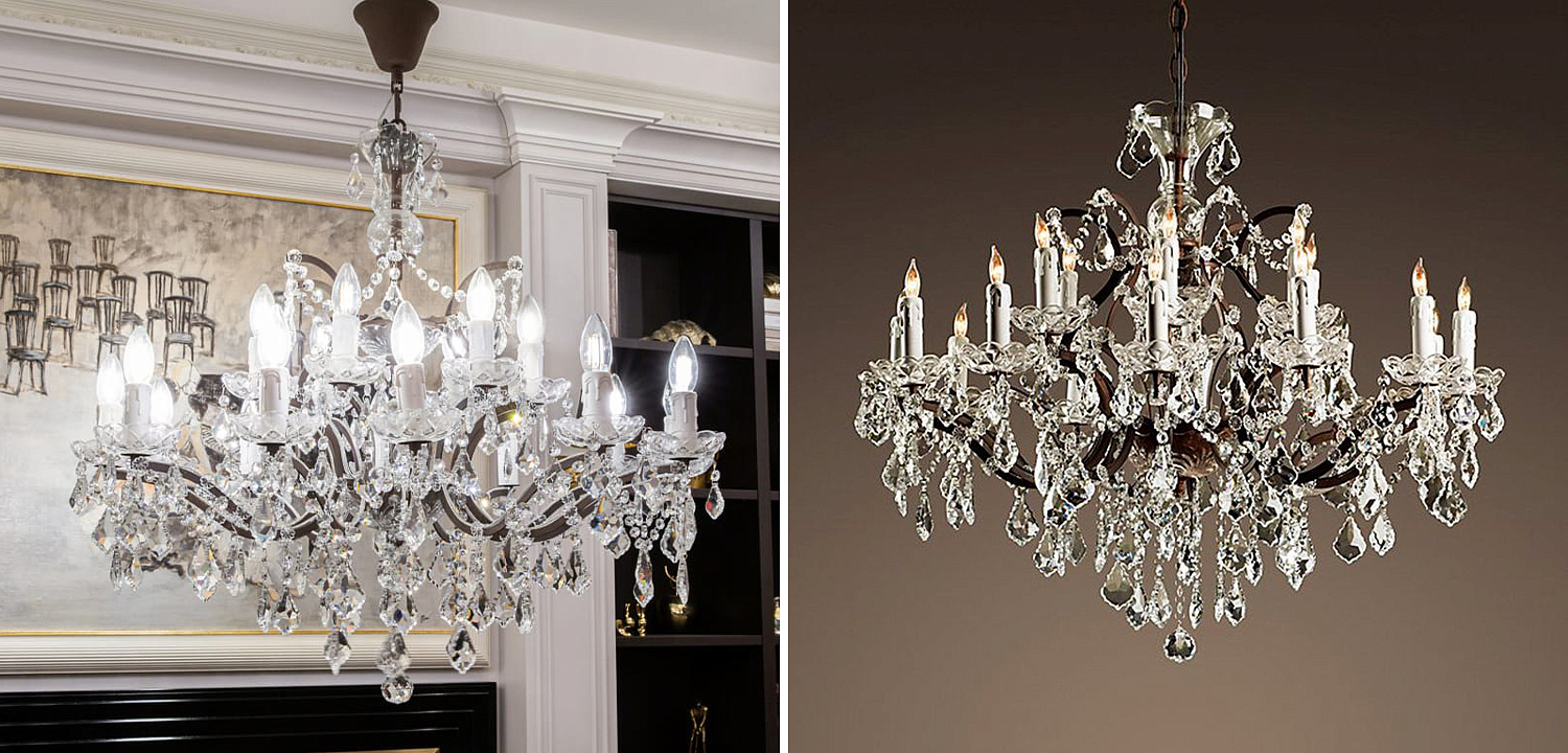 Люстра 19th c. Rococo IRON & CLEAR CRYSTAL Brown Chandelier 18 Люстра 19th c. Rococo IRON & CLEAR CRYSTAL Brown Chandelier 18 - Loft-Concept в Липецке
