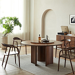 Стол обеденный круглый с двойной столешницей Walnut Wood Table варинант исполнения - 2 | Loft Concept в Липецке