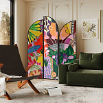 Ширма цветочный принт Colored Partition варинант исполнения - 3 | Loft Concept в Липецке