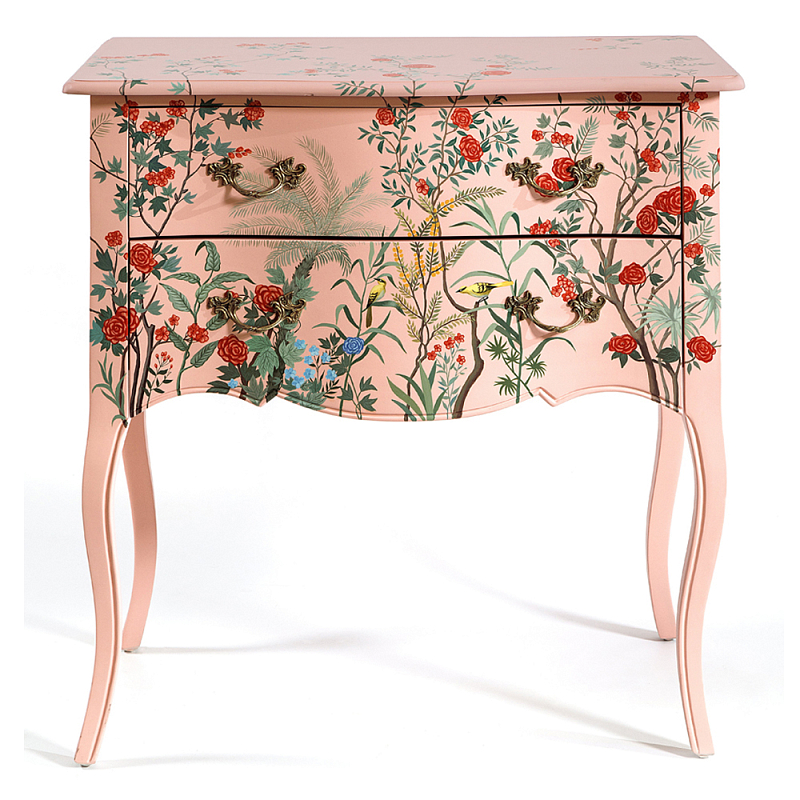 Комод розовый с росписью Цветы L.XV CHEST OF DRAWERS Flowers Розовый Мульти в Липецке | Loft Concept 