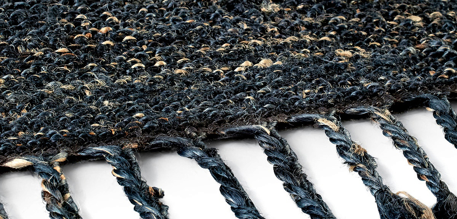 Ковер с бахромой Carpet blue 100% джут Ковер с бахромой Carpet blue 100% джут - Loft-Concept в Липецке
