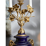 Подсвечник из темно-синего фарфора с бронзовыми элементами и цветами Eden Garden варинант исполнения - 5 | Loft Concept в Липецке