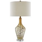 Настольная лампа с тканевым абажуром в форме цилиндра Thin Neck варинант исполнения - 2 | Loft Concept в Липецке