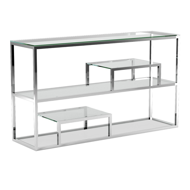 Консоль Step Console Silver Серебряный Прозрачный (Transparent) Консоль Step Console Silver Серебряный Прозрачный (Transparent) в Липецке | Loft Concept