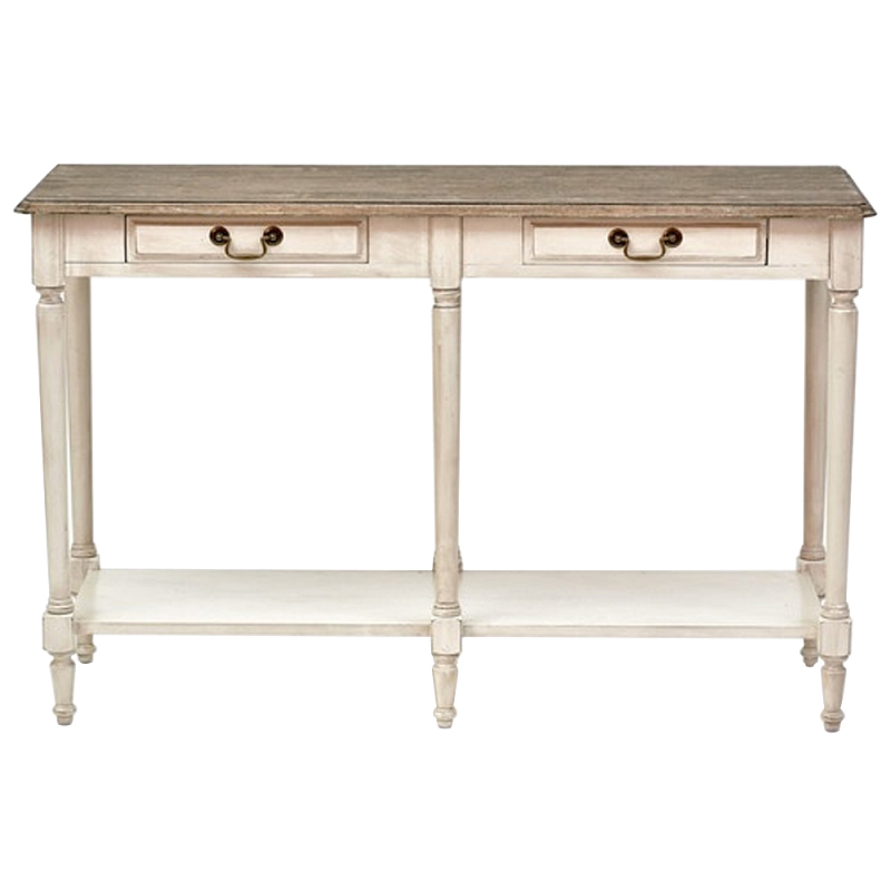 Деревянная консоль с двумя ящиками Margery Provence Console Table Бежевый Дуб темный Деревянная консоль с двумя ящиками Margery Provence Console Table Бежевый Дуб темный в Липецке | Loft Concept