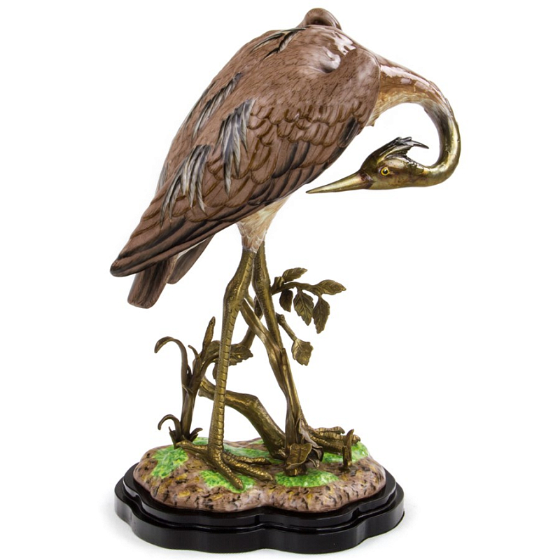Статуэтка Porcelain Heron Коричневый Бронза Статуэтка Porcelain Heron Коричневый Бронза в Липецке | Loft Concept