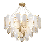 Люстра с многослойным эффектом из овальных элементов из непрозрачного стекла Conformation варинант исполнения - 4 | Loft Concept в Липецке