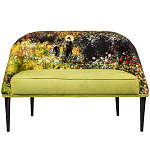 Диван двухместный из натурального бука с цветочным принтом Impressionism in Art варинант исполнения - 1 | Loft Concept в Липецке