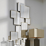 Золотое зеркальное панно из зеркальных квадратов Overlapping варинант исполнения - 2 | Loft Concept в Липецке