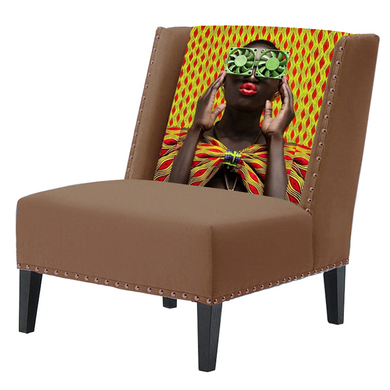 FUN Armchair Disco Beige Дизайнерское кресло с цветным принтом Бежевый FUN Armchair Disco Beige Дизайнерское кресло с цветным принтом Бежевый в Липецке | Loft Concept