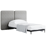 Кровать с большим мягким изголовьем Unity Grey Bed варинант исполнения - 8 | Loft Concept в Липецке