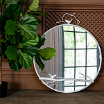 Зеркало настенное в раме белого цвета с декором птица на ветке Mirror Portal варинант исполнения - 2 | Loft Concept в Липецке