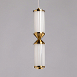 Подвесной светильник с двумя белыми рифлеными цилиндрическими плафонами Golden Swirl варинант исполнения - 4 | Loft Concept в Липецке